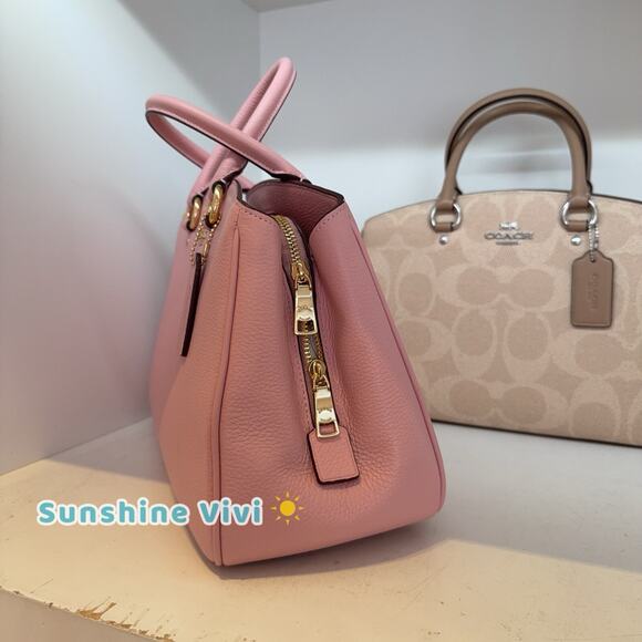 NWT Coach Savannah Leather Carryall Satchel Bag Gold/Powder Pink CAL56 - Picture 8 of 11